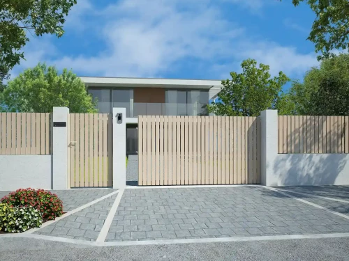  Portail coulissant aluminium Theolenn tasseaux aluminium par Kostum